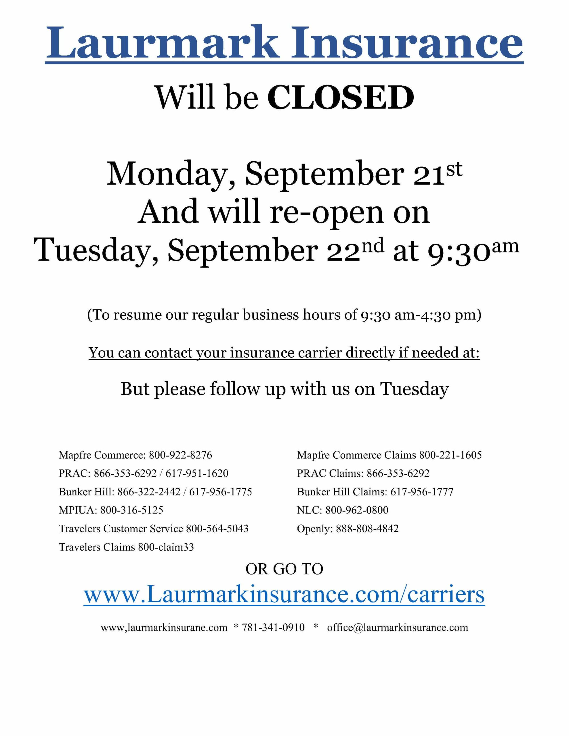Laurmark Insurance Popup